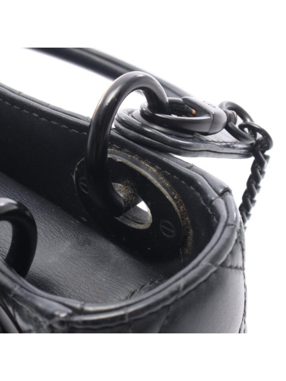 Dior Handbag Lady Mini 2-Way Black Leather Cannage Tote - Picture 11 of 11